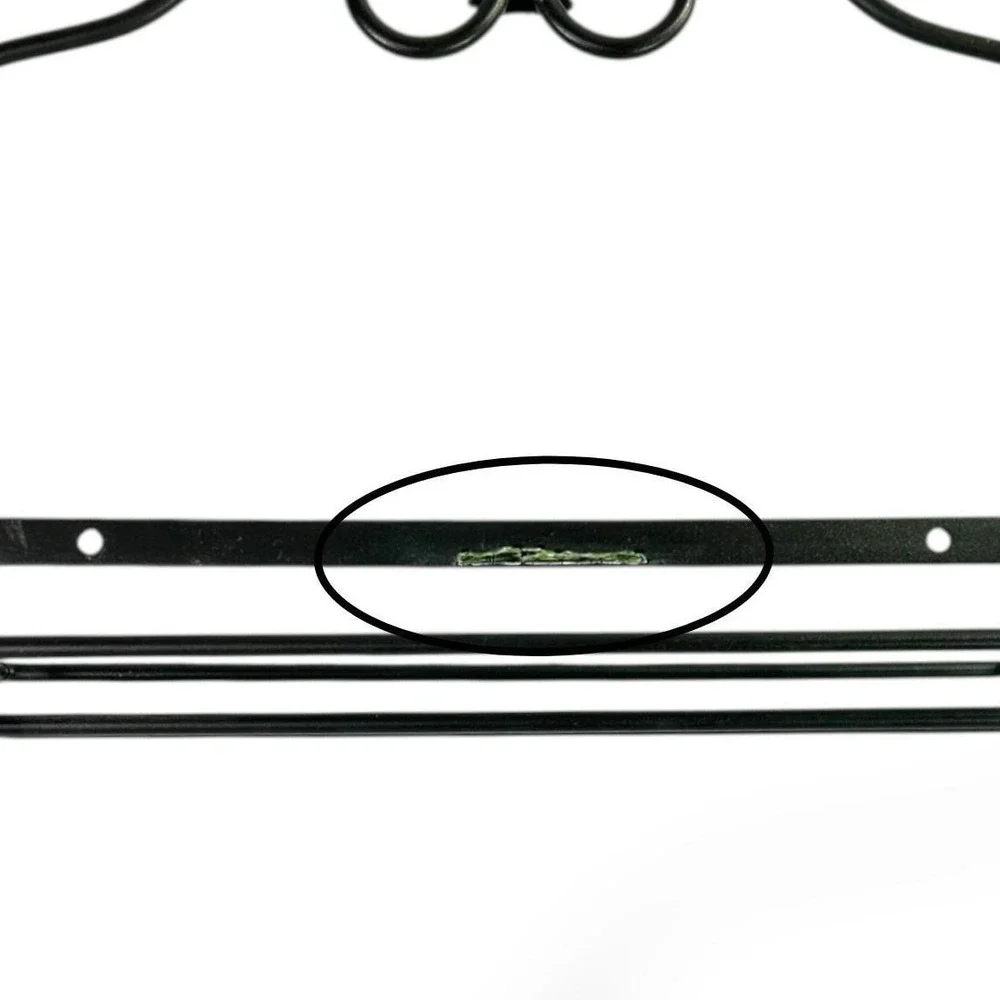 Longaberger Foundry ENVELOPE RACK Black 2 Tiered Wall Organizer with 3 Hooks